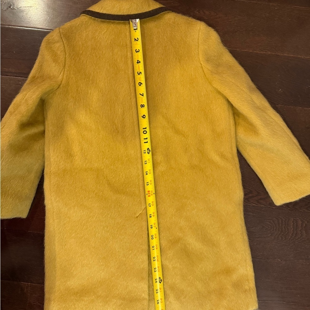 VTG Lodenfrey 60s Austrian Yellow Loden Wool Mohair Coat Petite XXS/Kids 12 - Picture 12 of 13